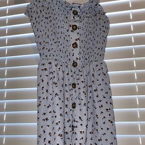 Blue and brown flowered dress size small